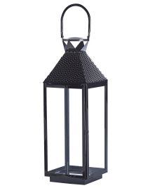 Steel Candle Lantern 54 cm Black BALI