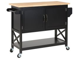 2 Door Kitchen Trolley Black MELE