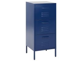 ERIE Blue Chest of Drawers - Tallboy, Medium-sized, 3 Drawers