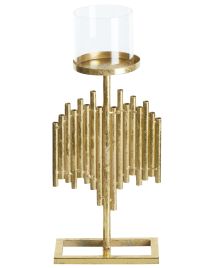 Metal Hurricane Candle Holder 47cm Gold