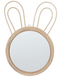 Rattan Rabbit Wall Mirror 26cm Natural