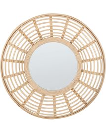 Bamboo Round Wall Mirror 60cm Natural
