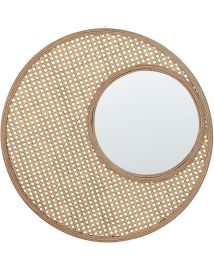 Rattan Round Wall Mirror 60cm Natural