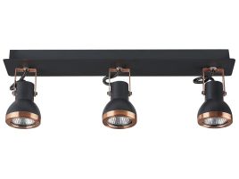 3 Light Spotlight Metal Bar Black and Copper BARO
