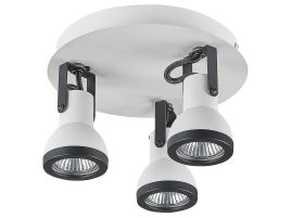 3 Light Spotlight Metal Plate White and Black BARO