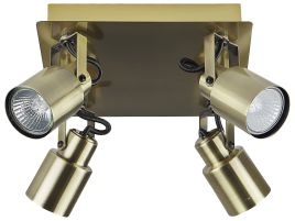 4 Light Spotlight Metal Plate Brass BONTE