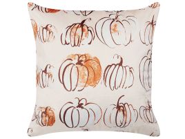 Velvet Cushion Pumpkin Pattern 45x45cm Beige