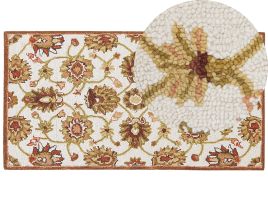 Wool Area Rug 80x150cm Beige and Brown