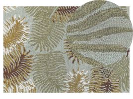 Wool Area Rug 140x200cm Plant Motif
