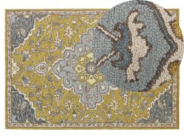 Wool Area Rug 140x200cm Yellow and Blue