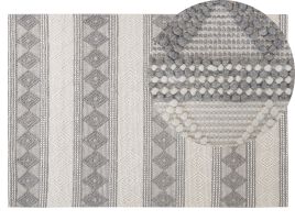 Wool Area Rug 140x200cm Beige and Grey
