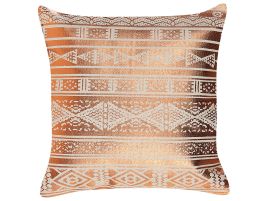 Cotton Cushion Geometric Pattern 50x50cm Copper