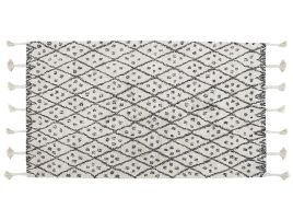 Cotton Area Rug 80x150cm Black and White