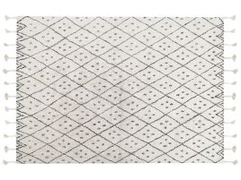 Cotton Area Rug 140x200cm Black and White