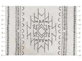 Cotton Area Rug 160x230cm Black and White
