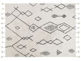 Cotton Area Rug 160x230cm Black and White