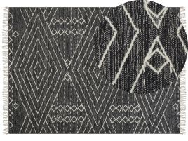Cotton Area Rug 160x230cm Black and White