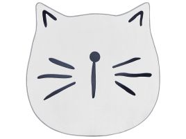 Kids Rug Cat Print 100cm White