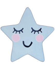 Kids Rug Star Print 120x120cm Blue