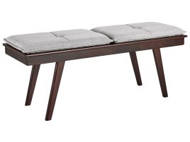 Dining Bench with Cushions Dark Wood EXTON