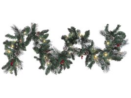 Pre-Lit Frosted Christmas Garland 180cm Green