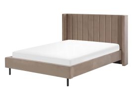 Velvet EU Double Size Bed Taupe VILLETTE