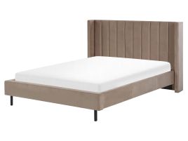 Velvet EU King Size Bed Taupe VILLETTE