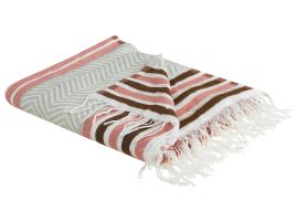 Blanket 130 x 170 cm Pink and Beige MAGAR