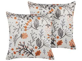 Set of 2 Velvet Cushions 45x45cm Off - White