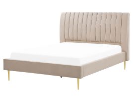Velvet EU King Size Bed Beige MARVILLE