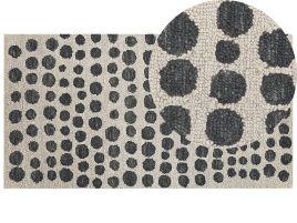 Wool Area Rug 80x150cm Beige and Black