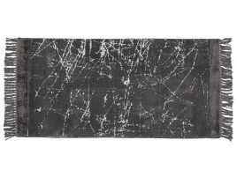 Viscose Area Rug 80x150cm Dark Grey