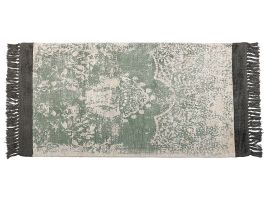Viscose Area Rug 80x150cm Green and Beige