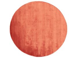 Round Viscose Area Rug 140cm Orange