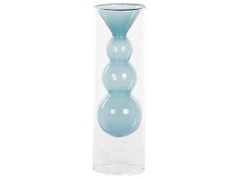 Glass Flower Vase 27 Blue KALOCHI