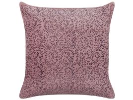 Velvet Cushion Floral Motif 45x45cm Pink