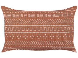 Cotton Cushion Geometric Pattern 35x55cm Orange