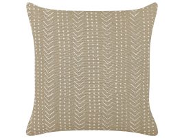 Cotton Cushion Geometric Pattern 45x45cm Taupe