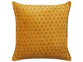 Velvet Cushion Sun Pattern 45x45cm Yellow