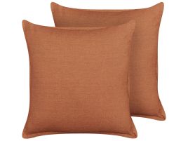 Set of 2 Linen Cushions 45x45cm Orange