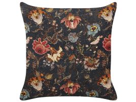 Velvet Cushion with Flower Pattern 45x45cm Multicolour