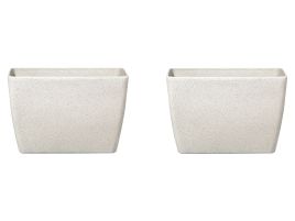 Set of 2 Flower Pot Stone Beige 60 x 27 x 41 cm BARIS