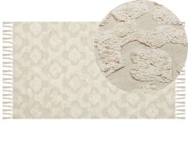 Cotton Area Rug 80x150cm Beige