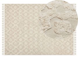 Cotton Area Rug 140x200cm Beige