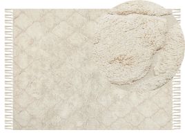 Cotton Area Rug 140x200cm Beige
