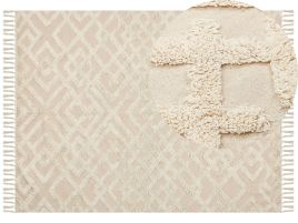 Cotton Area Rug 160x230cm Beige