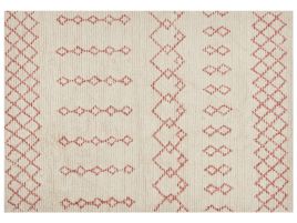 Cotton Area Rug 160x230cm Beige and Pink