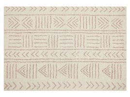 Cotton Area Rug 140x200cm Beige and Pink