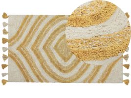 Cotton Area Rug 80x150cm Beige and Yellow