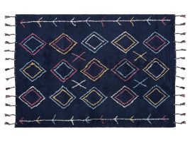 Cotton Area Rug 140x200cm Black